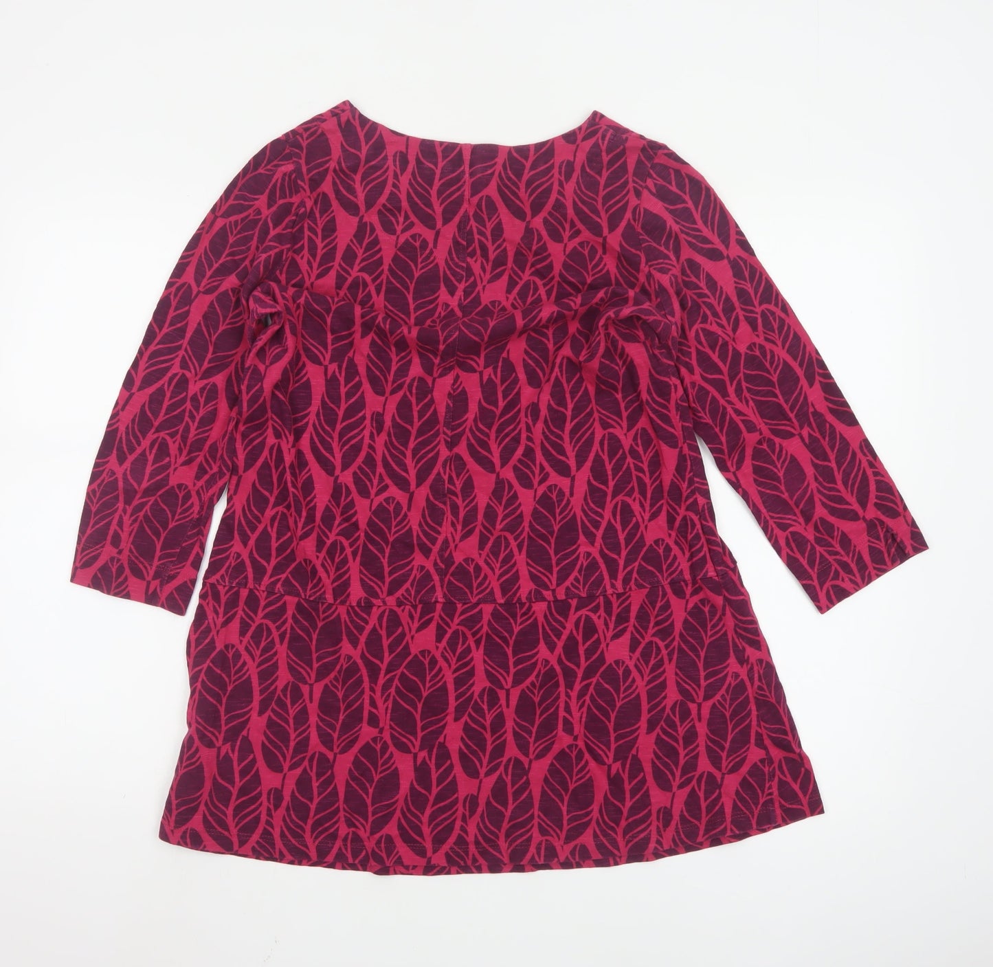 White Stuff Womens Pink Tunic Blouse UK 10 3/4 Sleeve Cotton