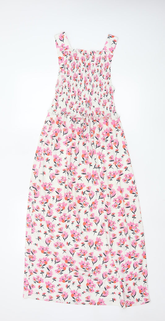 River Island Women’s Multicoloured Floral Smocked Midi Dress Size 8