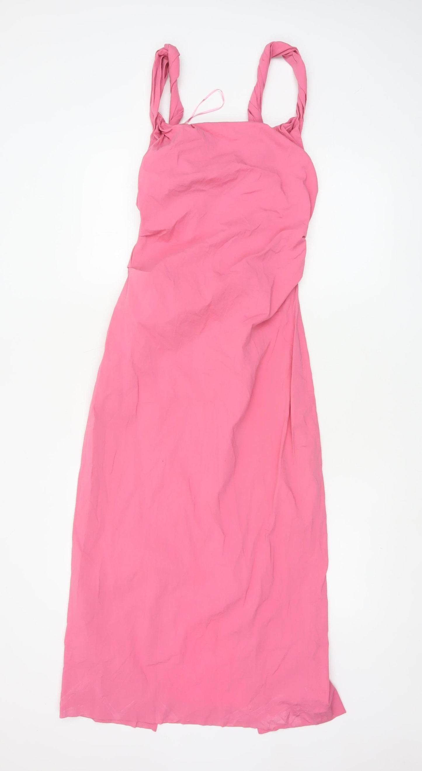 Zara Women Pink Size 8 Bodycon Midi Dress Sleeveless Stretch