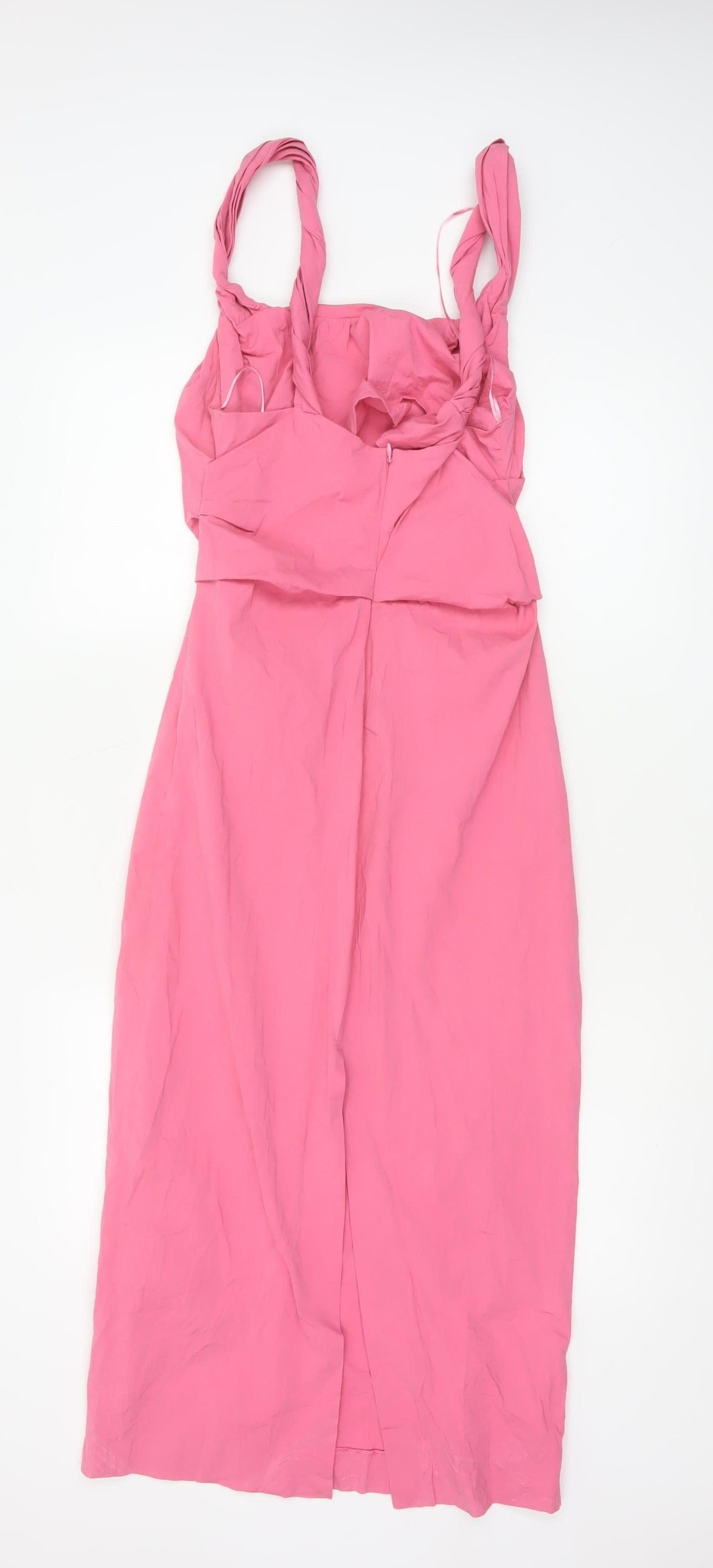 Zara Women Pink Size 8 Bodycon Midi Dress Sleeveless Stretch