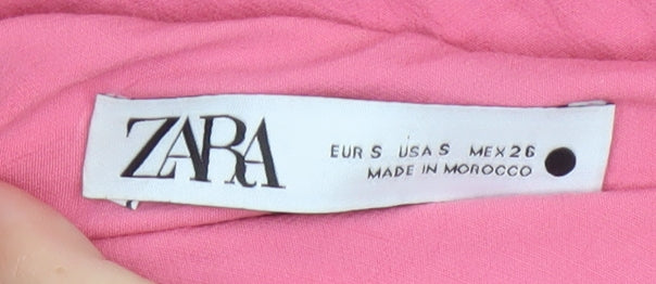 Zara Women Pink Size 8 Bodycon Midi Dress Sleeveless Stretch