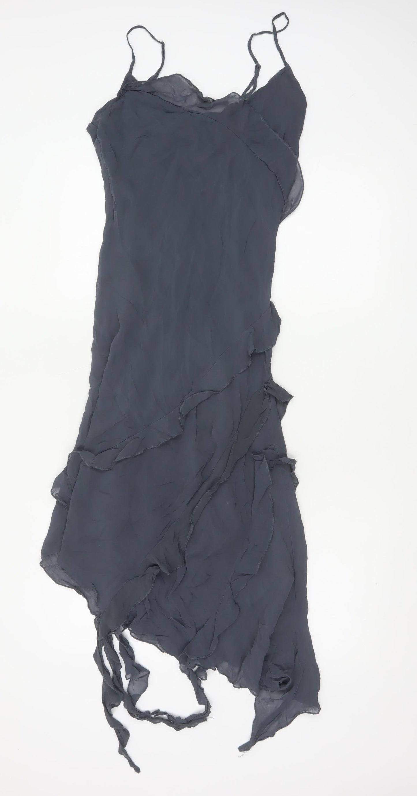 Light Before Dark Women's Grey Asymmetric Slip Dress Size S