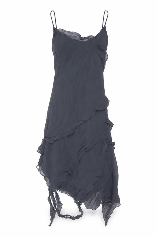 Light Before Dark Women's Grey Asymmetric Slip Dress Size S