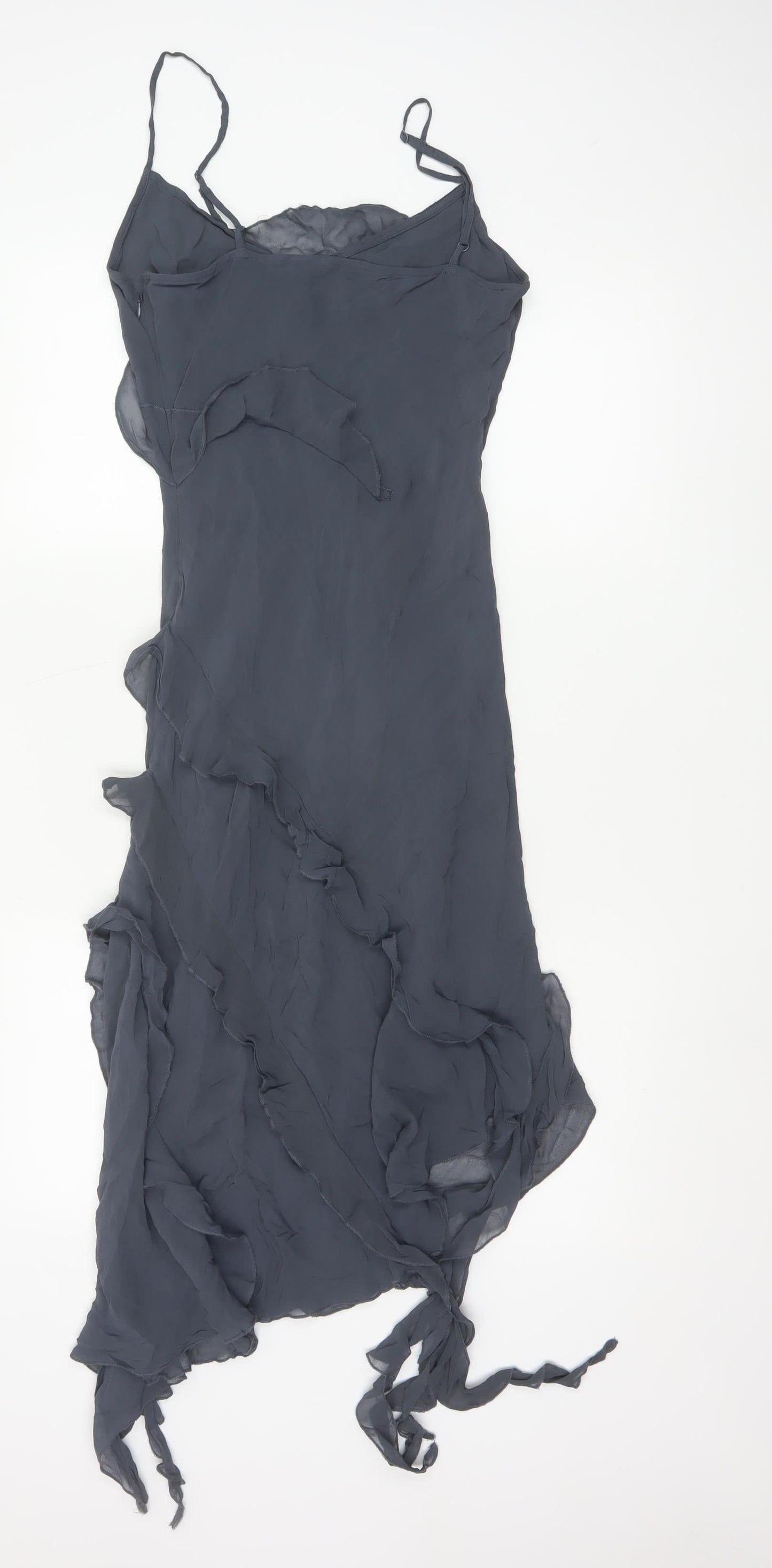 Light Before Dark Women's Grey Asymmetric Slip Dress Size S