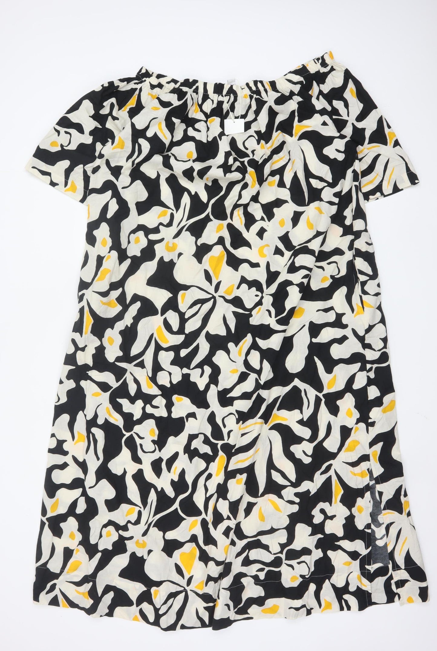 Marks and Spencer Women’s Multicoloured Cotton Off Shoulder Shift Dress Size 12