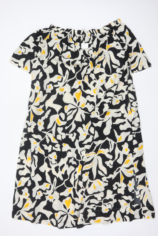 Marks and Spencer Women’s Multicoloured Cotton Off Shoulder Shift Dress Size 12