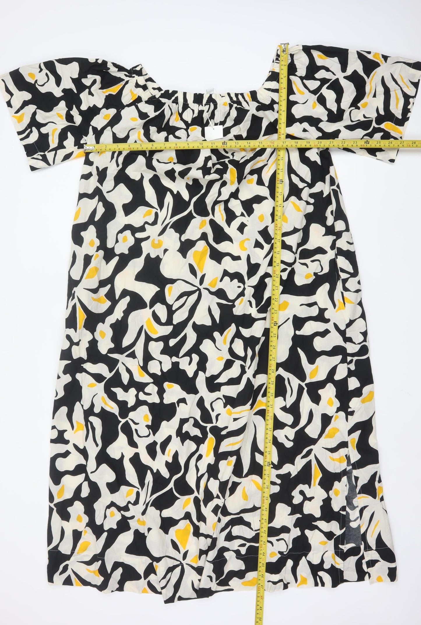 Marks and Spencer Women’s Multicoloured Cotton Off Shoulder Shift Dress Size 12