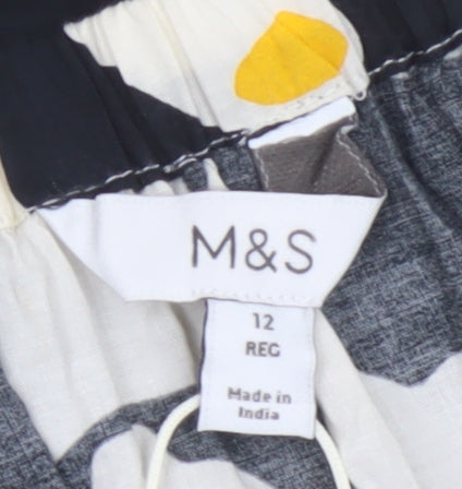 Marks and Spencer Women’s Multicoloured Cotton Off Shoulder Shift Dress Size 12