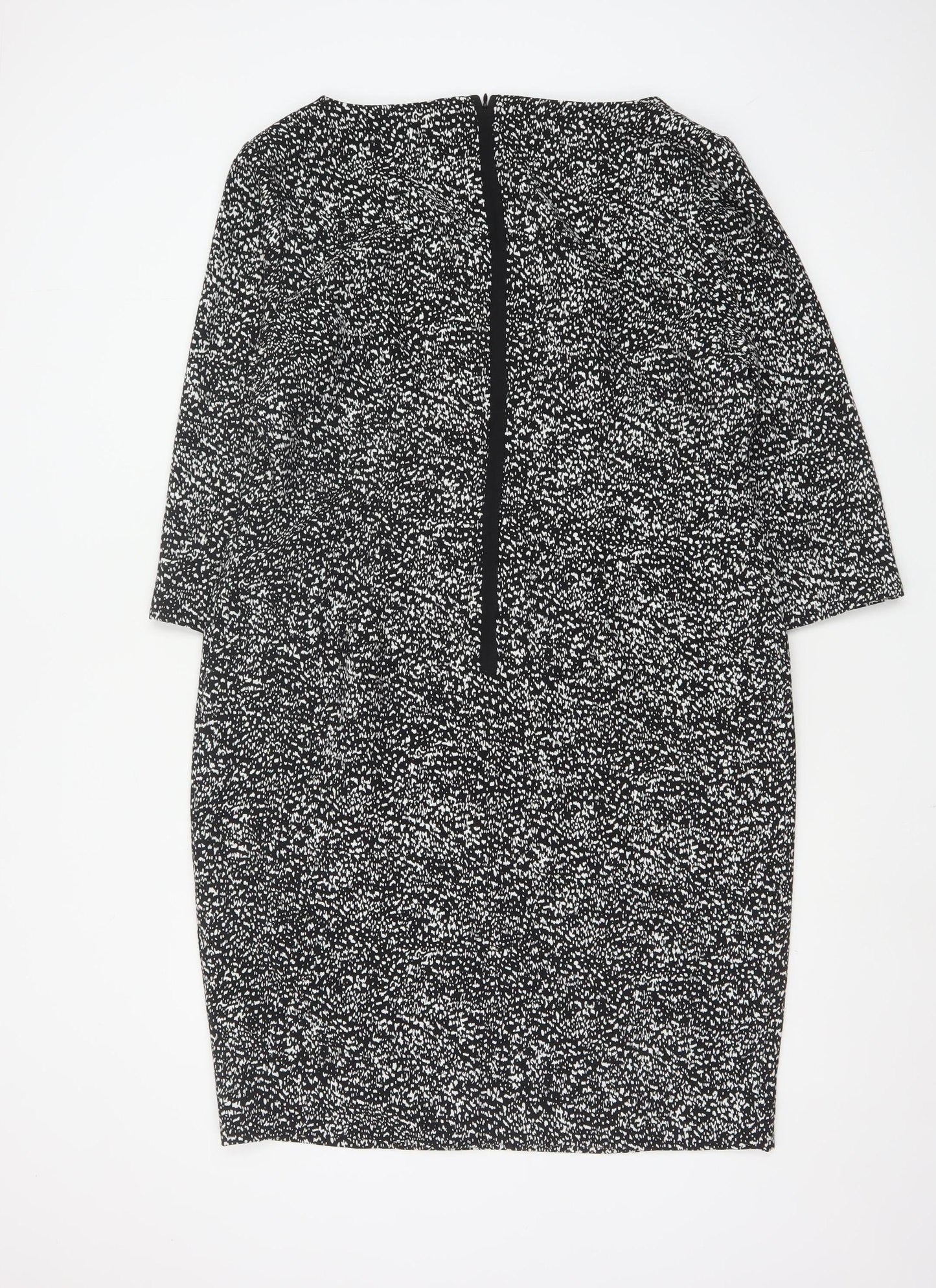Planet Women’s Black Geometric Sheath Dress Size 16 Workwear