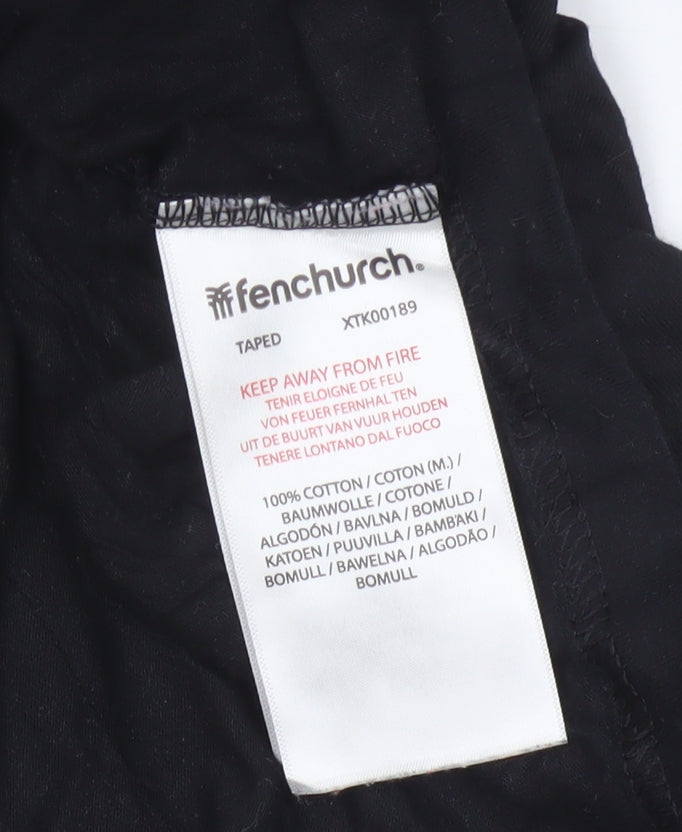 Fenchurch Men's Black Graphic Logo Cotton T-Shirt Size M