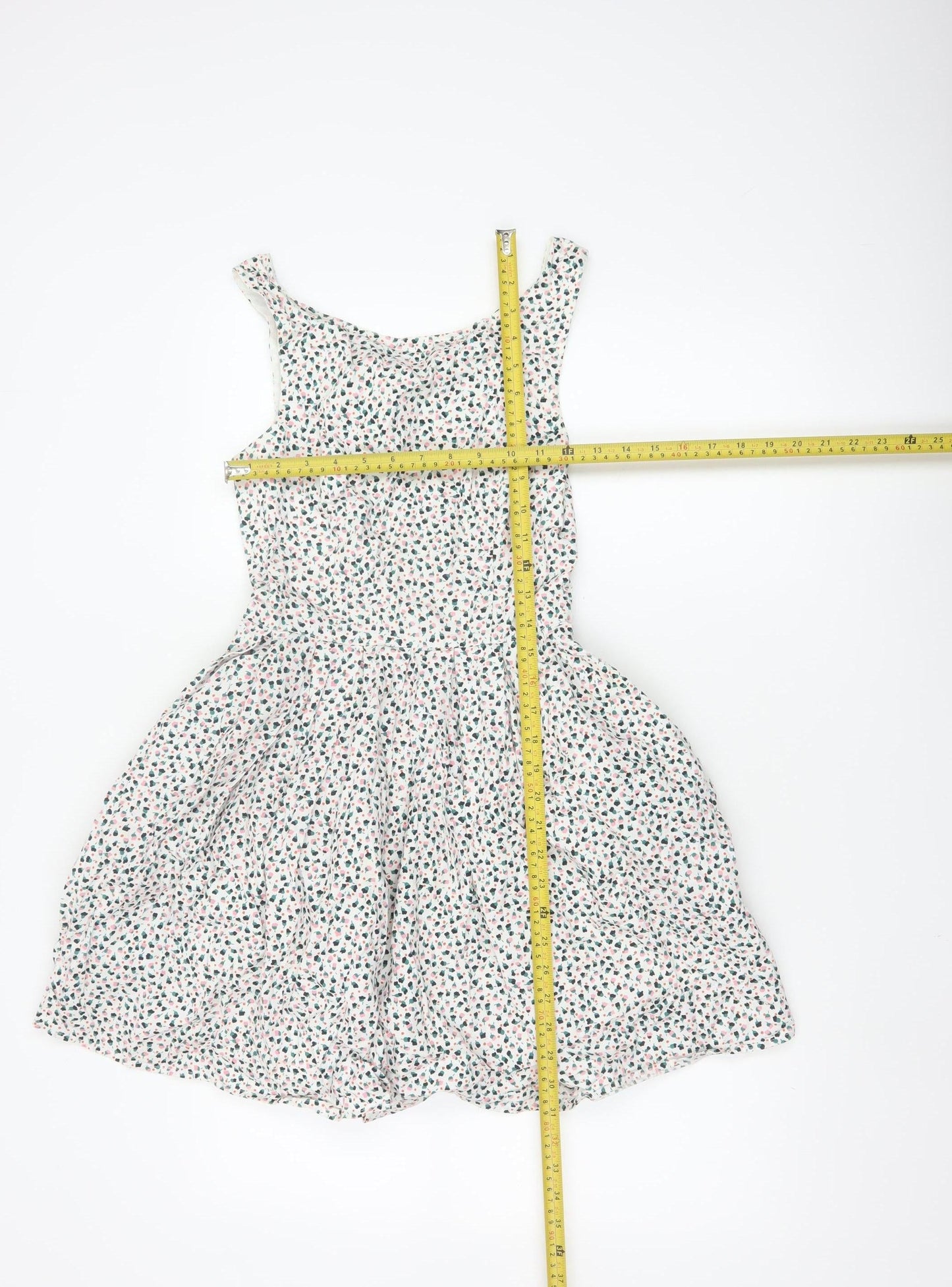 Jack Wills Women's White Floral Cotton Skater Dress Size 8