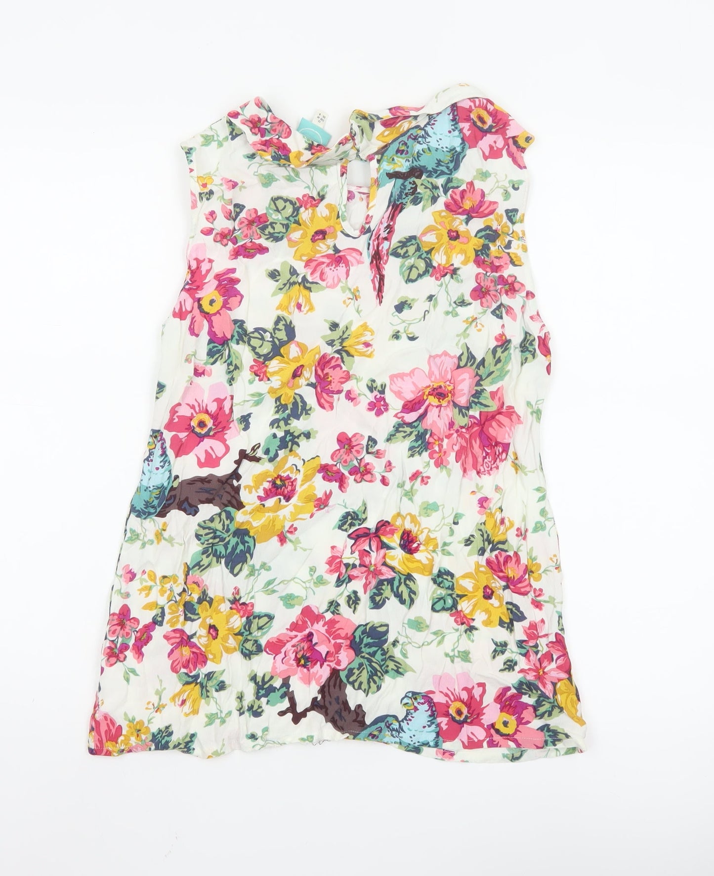 Joules Women's Multicoloured Floral Sleeveless Tunic Blouse Size 12