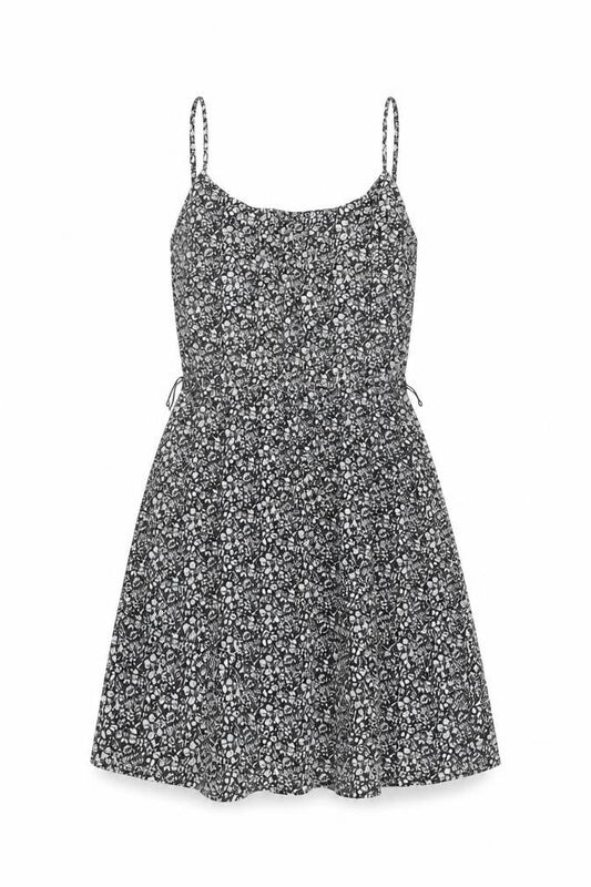 Jack Wills Women’s Black Floral A-Line Cotton Summer Dress UK 10