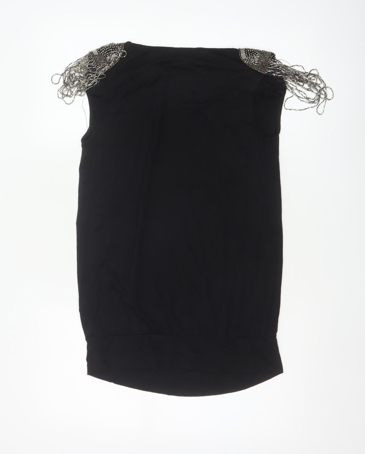Red Herring Women's Black Beaded Sleeveless Blouse Size 12
