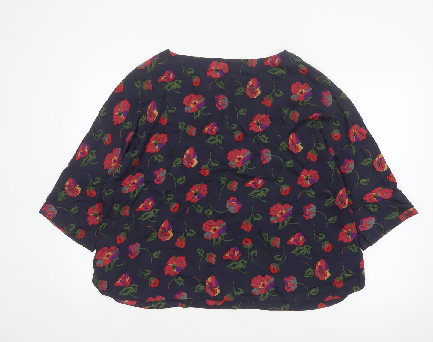 Seasalt Cornwall Women’s Blue Floral 3/4 Sleeve Tunic Blouse Size 18