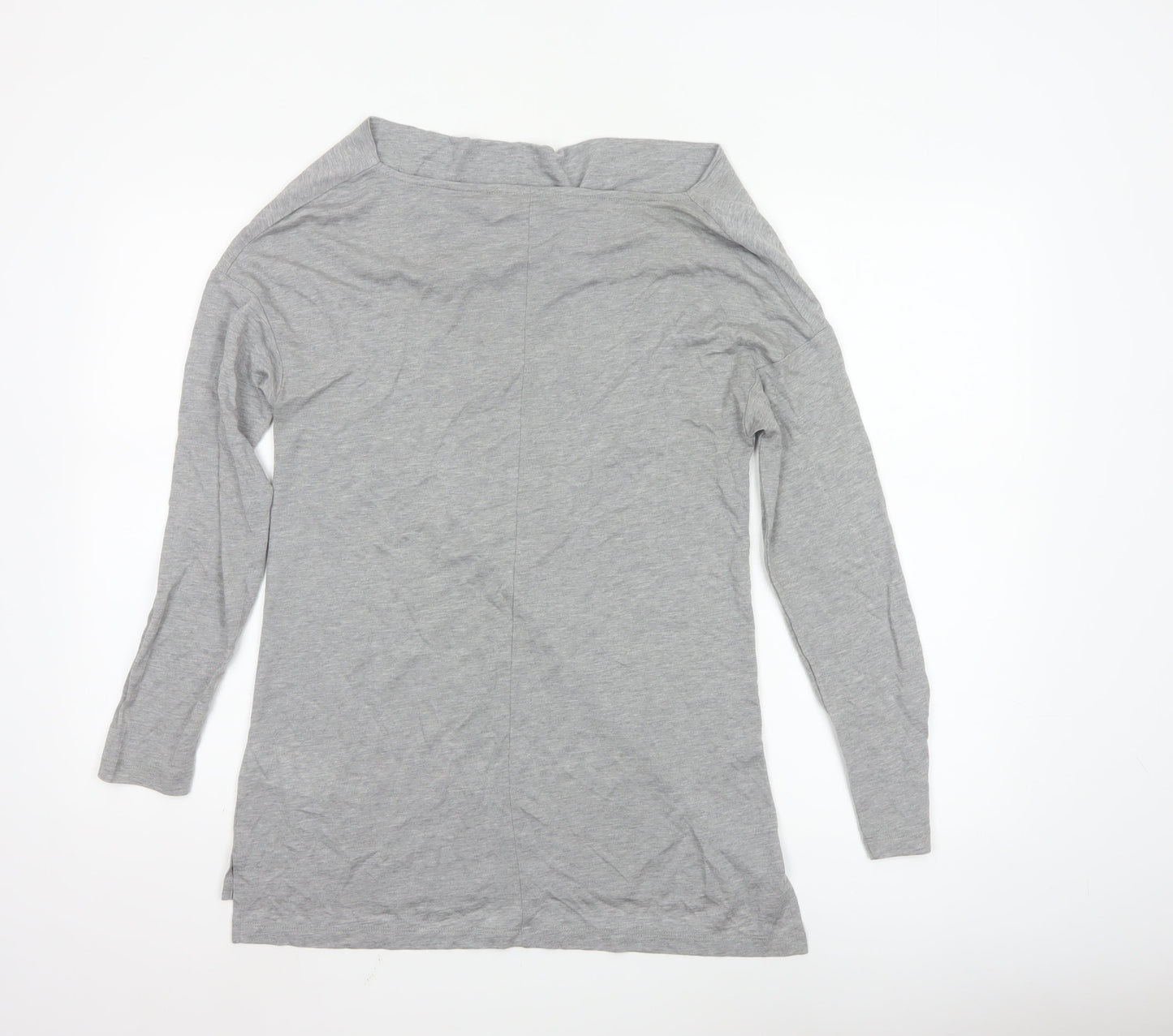 L.K.Bennett Women's Grey Long Sleeve Cowl Neck Jersey Blouse Size S