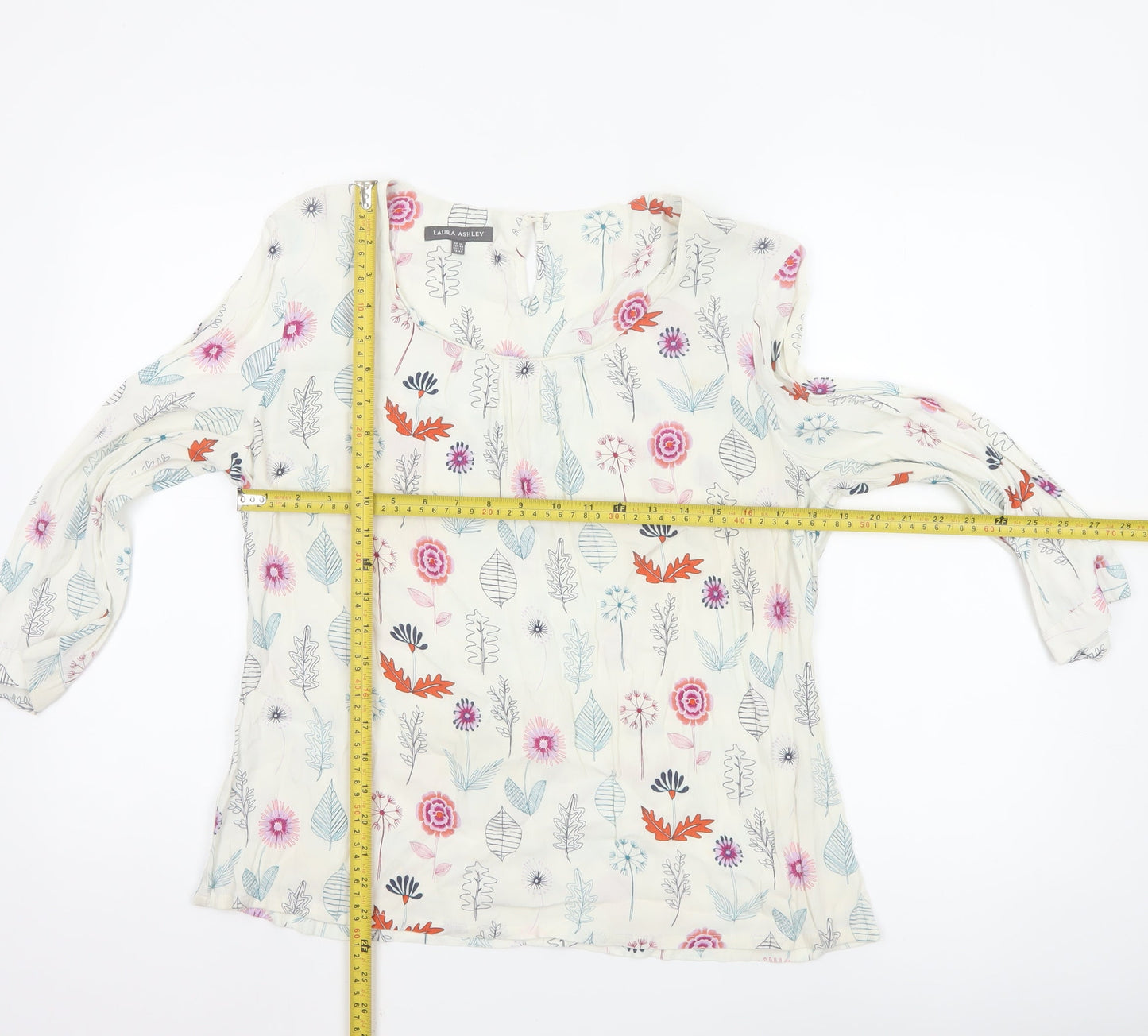 Laura Ashley Womens Multicoloured Floral Tunic Blouse Size 16