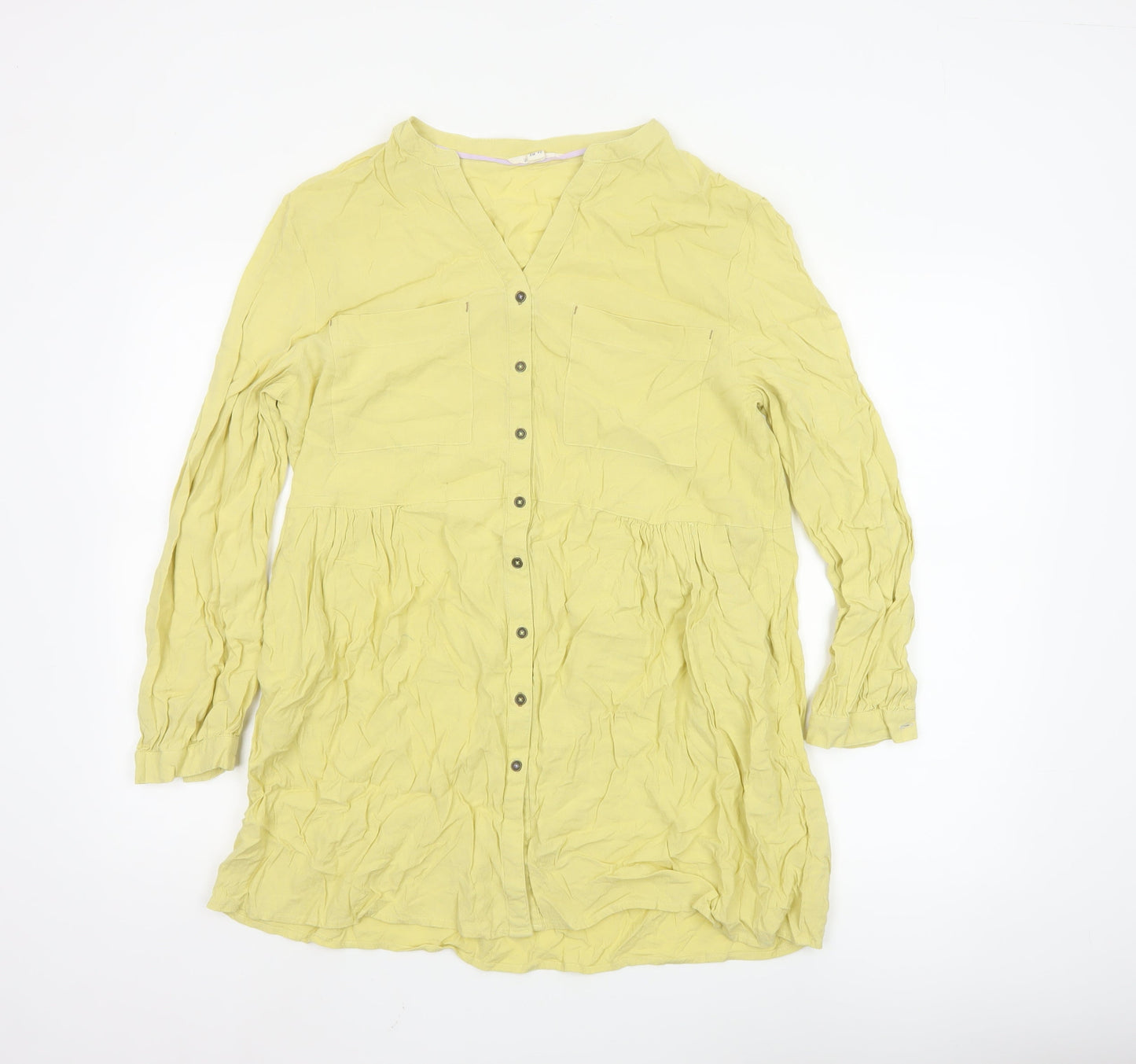 White Stuff Women's Yellow Long Sleeve Tunic Blouse UK 12
