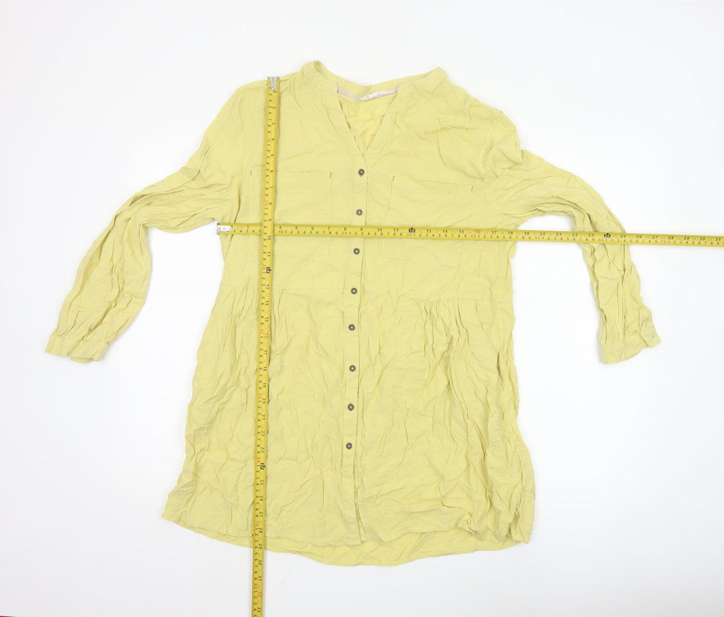 White Stuff Women's Yellow Long Sleeve Tunic Blouse UK 12
