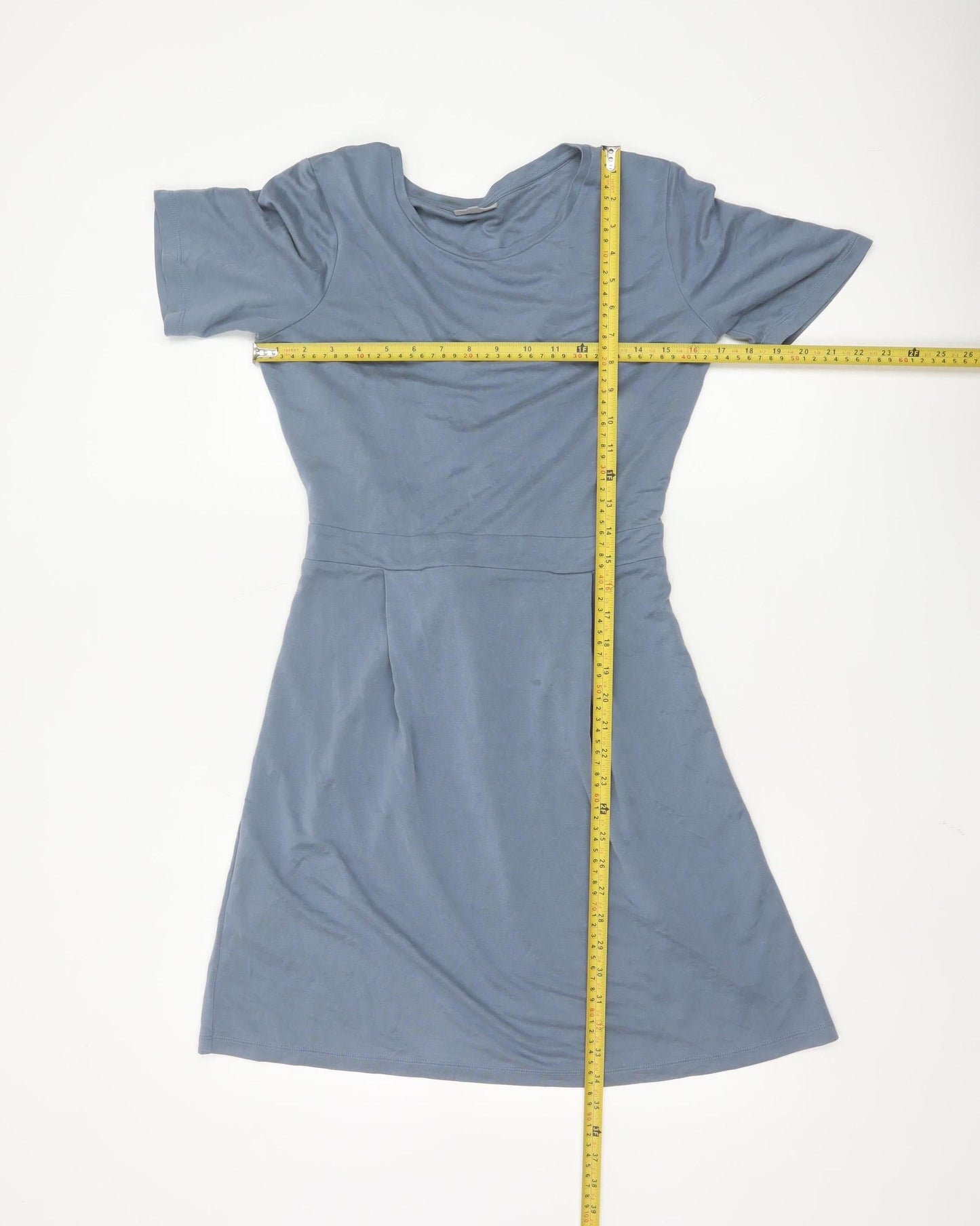 Oliver Bonas Womens Blue Fit & Flare Short Sleeve Dress Size 12