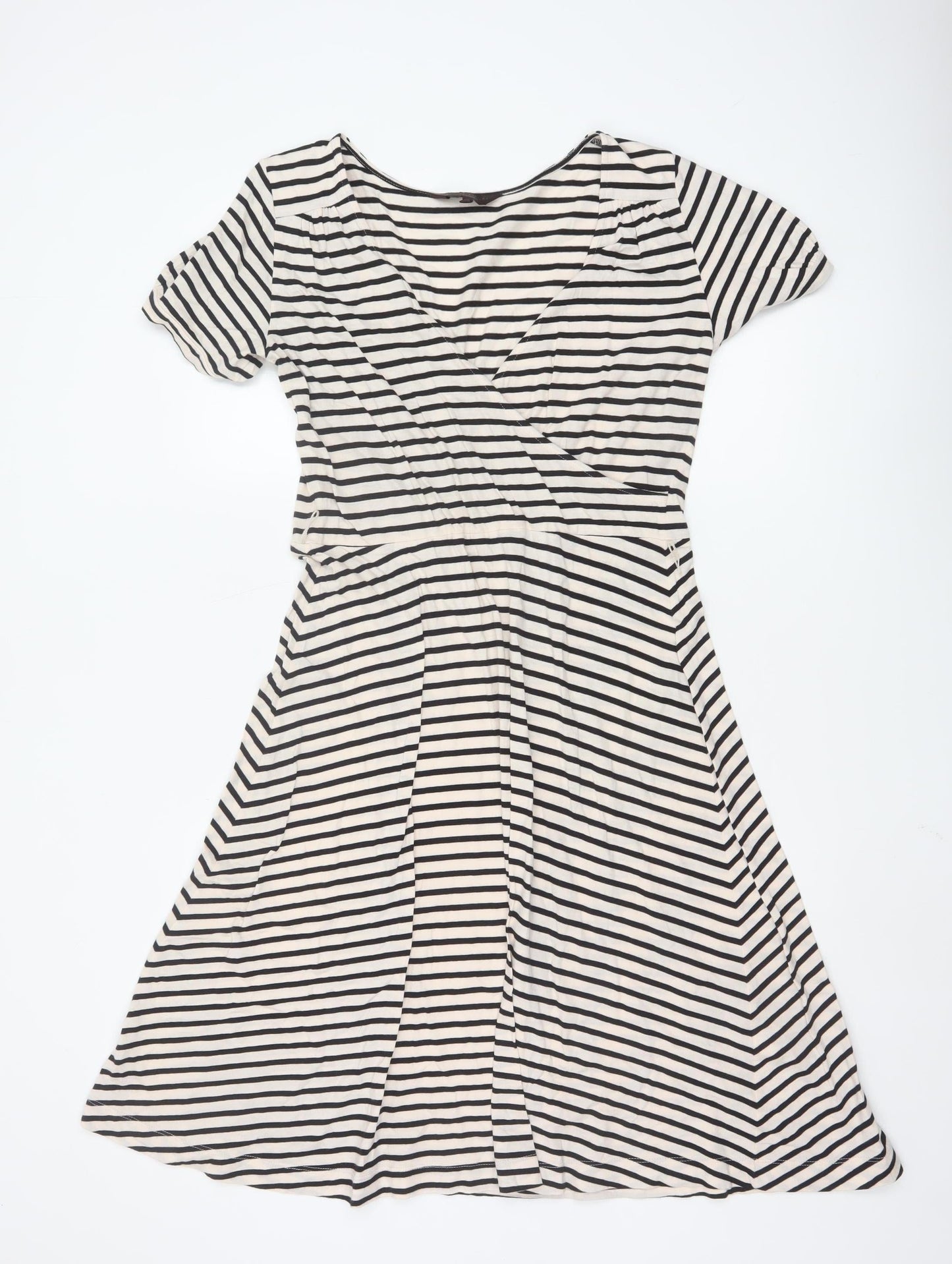 Great Plains Women’s Black Stripe Jersey A-Line Dress Size M