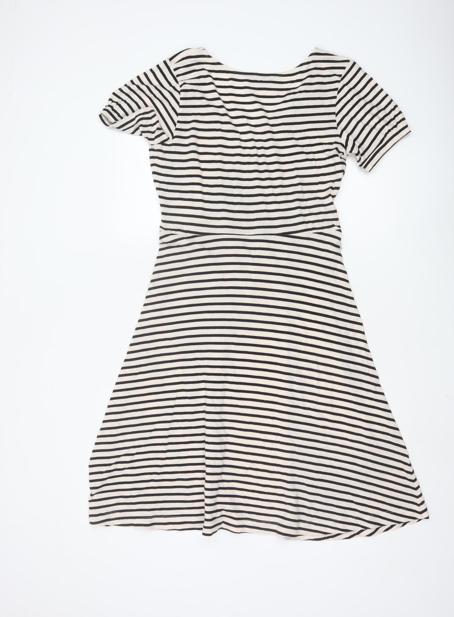 Great Plains Women’s Black Stripe Jersey A-Line Dress Size M