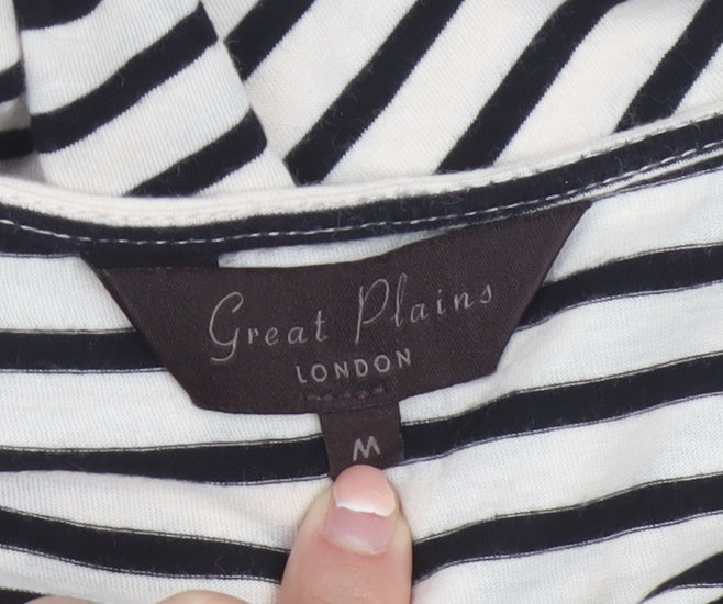 Great Plains Women’s Black Stripe Jersey A-Line Dress Size M