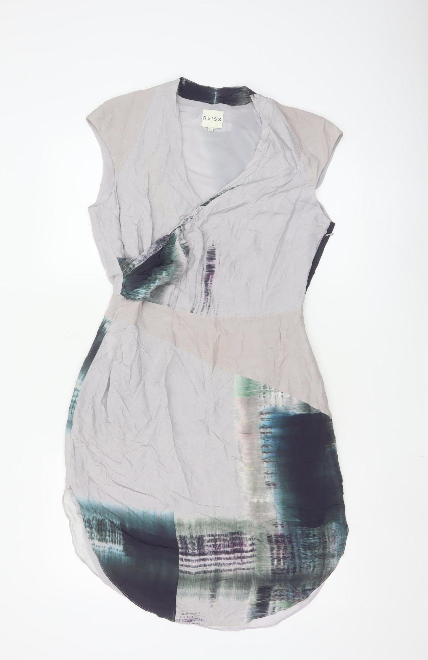 Reiss Women's Multicoloured Viscose Sheath Dress Size 10
