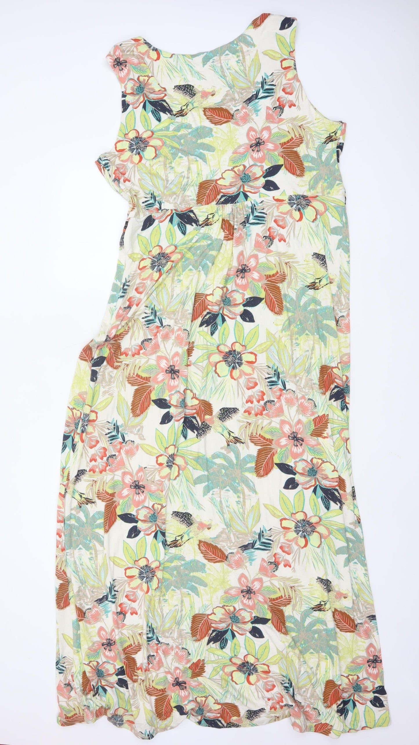 Monsoon Women’s Multicoloured Floral Maxi Dress Size 18 Sleeveless Summer Style