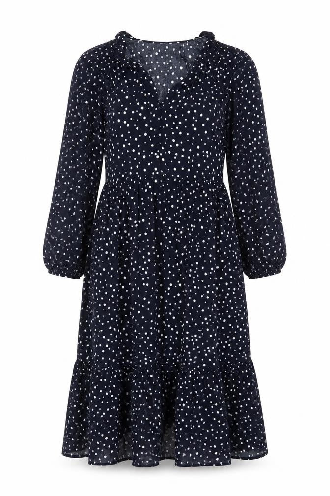 Crew Clothing Blue Polka Dot Midi Fit & Flare Dress Size 12