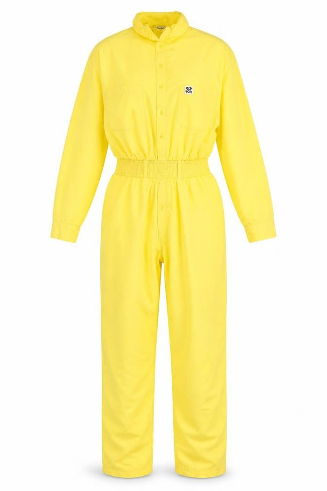 Lucy & Yak Women's Yellow Cotton Jumpsuit Size S Elastic Waist