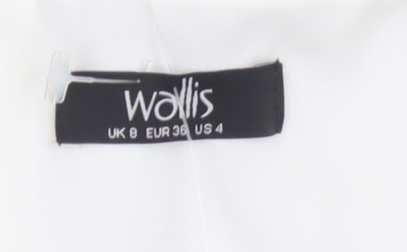 Wallis Women’s Black White Sleeveless Ruffle Jumpsuit Size 8