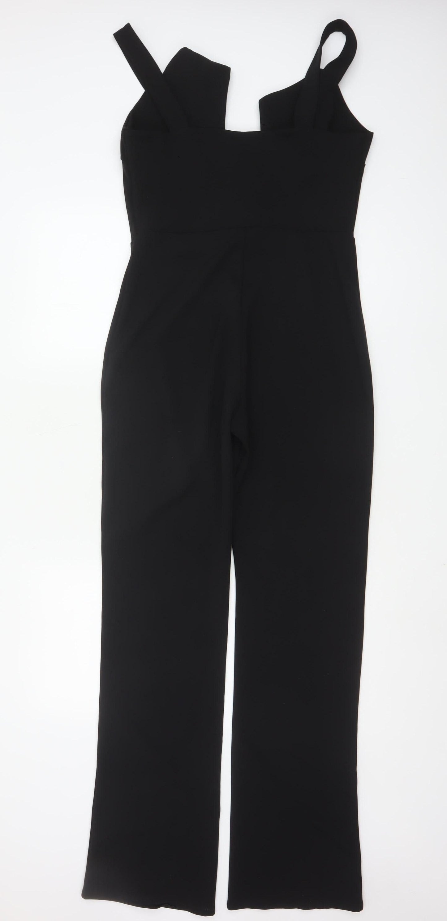 Club L London Women's Black Wide-Leg Jumpsuit UK 12 Polyester Blend
