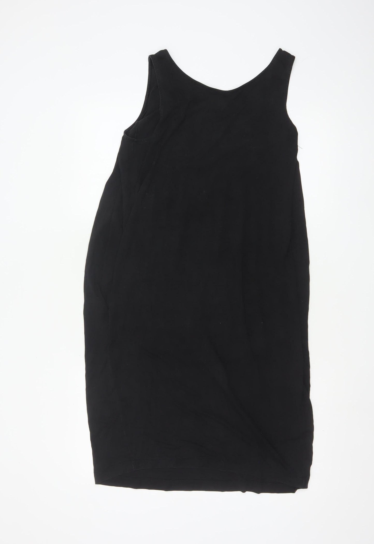 COS Women Black Sleeveless Shift Dress Size 12 Stretch Cotton