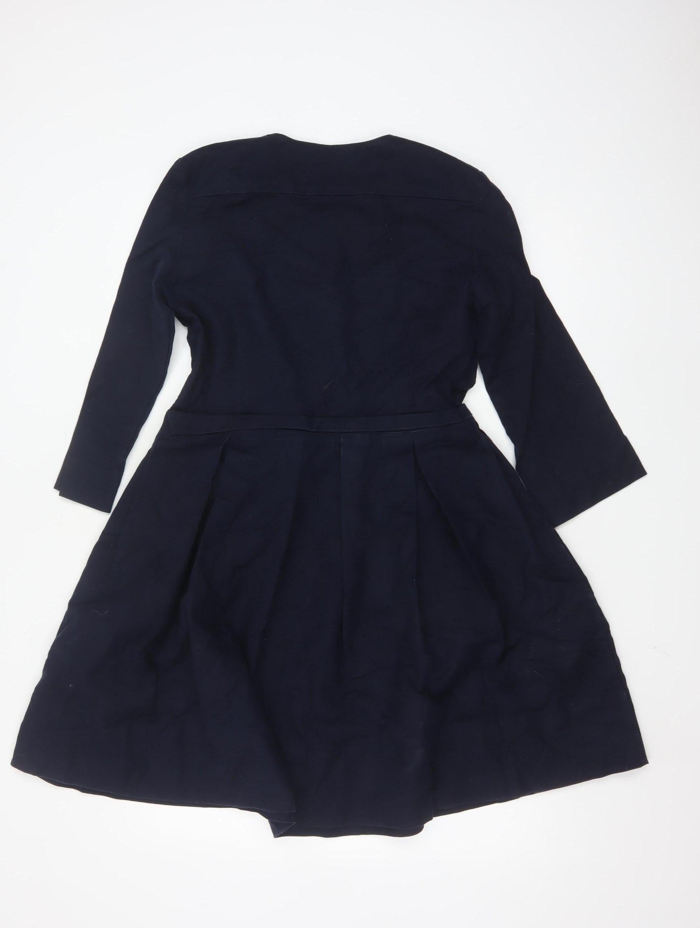 GAP Women Blue Fit & Flare Cotton Blend Long Sleeve Dress Size 10