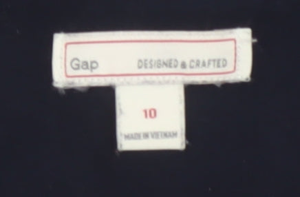 GAP Women Blue Fit & Flare Cotton Blend Long Sleeve Dress Size 10
