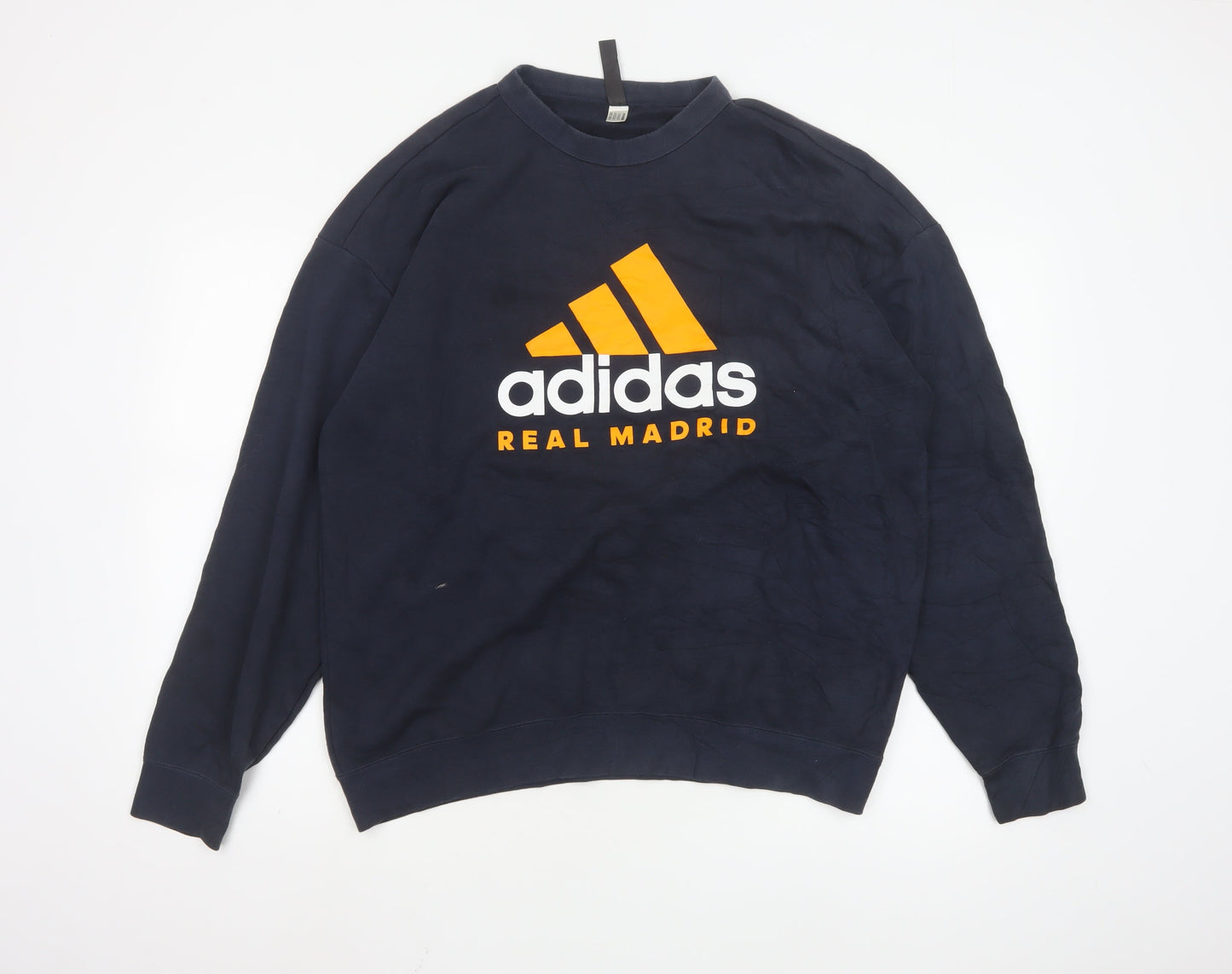 Adidas Real Madrid Men's Blue Logo Pullover Sweatshirt M