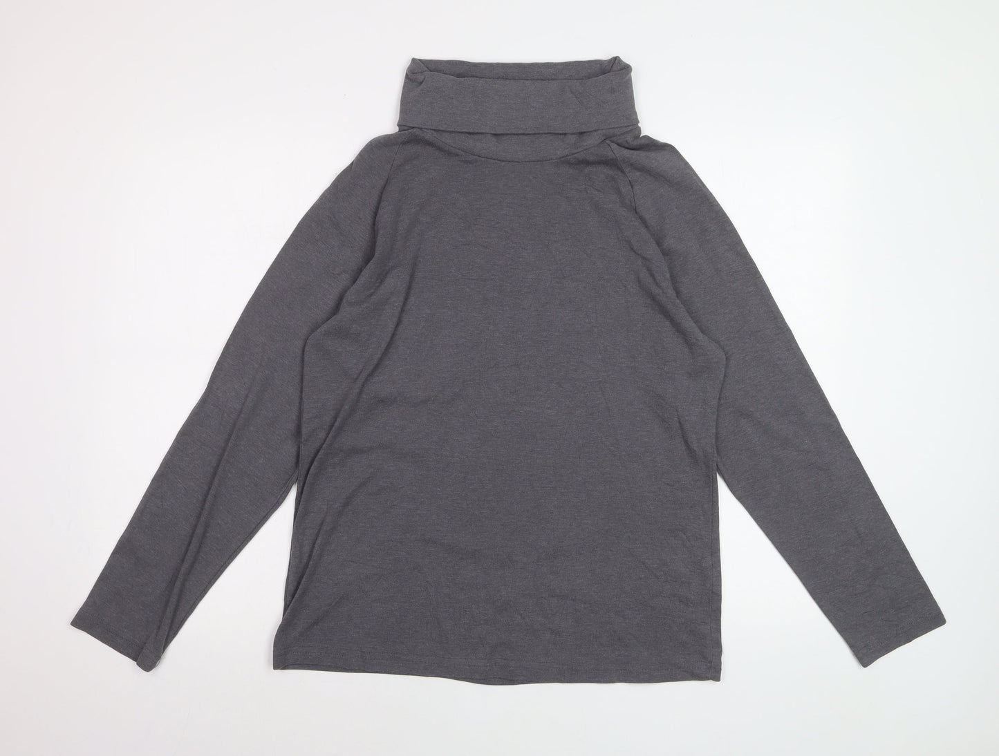 Cotton Traders Women’s Grey Roll Neck Long Sleeve T-Shirt Size 18
