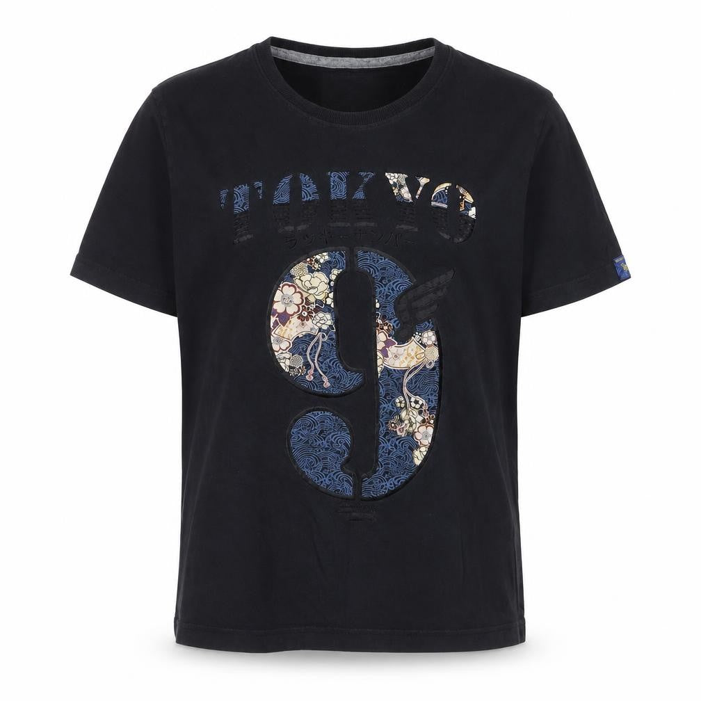 Duck and Cover Black Tokyo Graphic Cotton T-Shirt XL