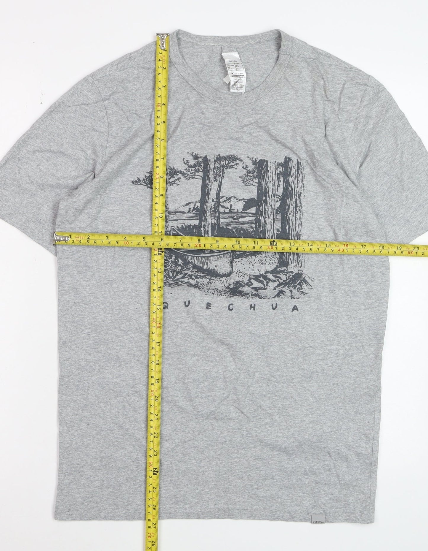 Quechua Women's Grey Graphic Outdoor T-Shirt Size S