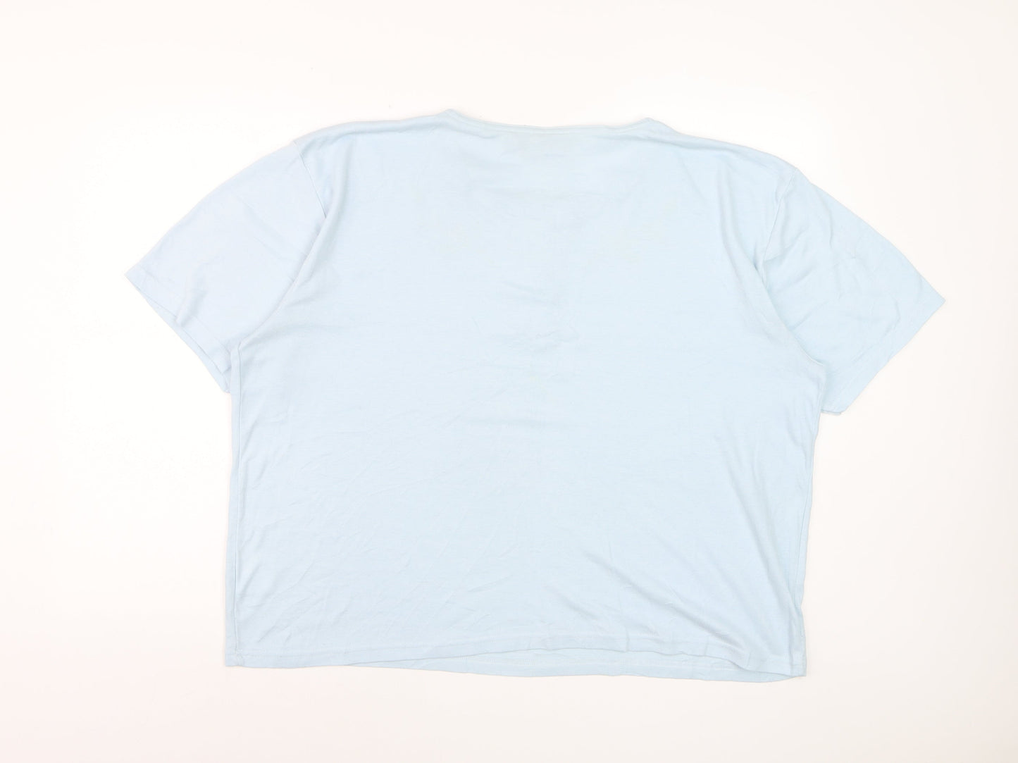 Honor Millburn Women Blue XL Henley Embroidered Cotton T-Shirt