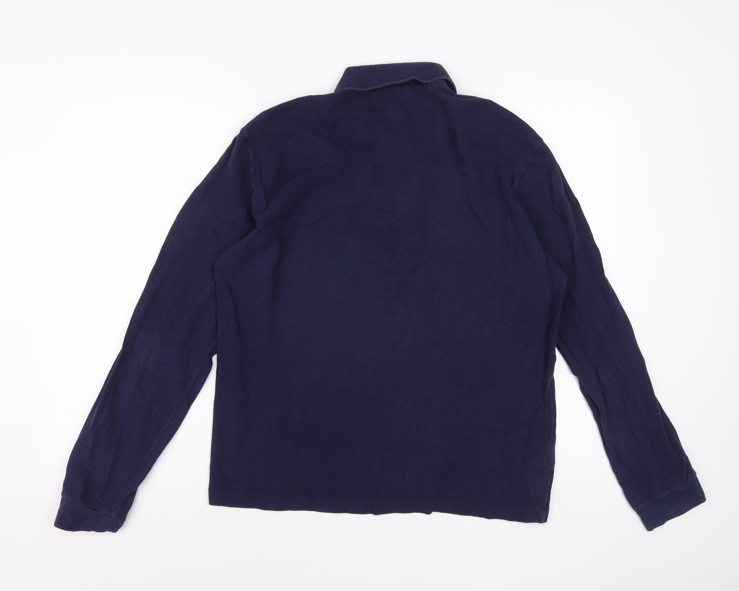 Lacoste Men Blue Long Sleeve Classic Fit Cotton Polo Shirt L