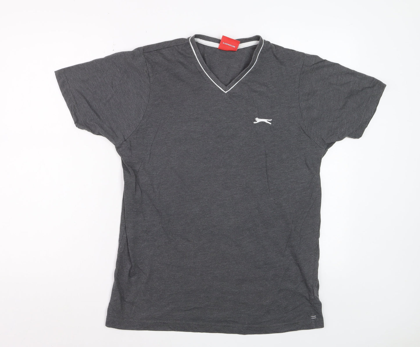 Slazenger Men's Grey V-Neck Short Sleeve T-Shirt Size S