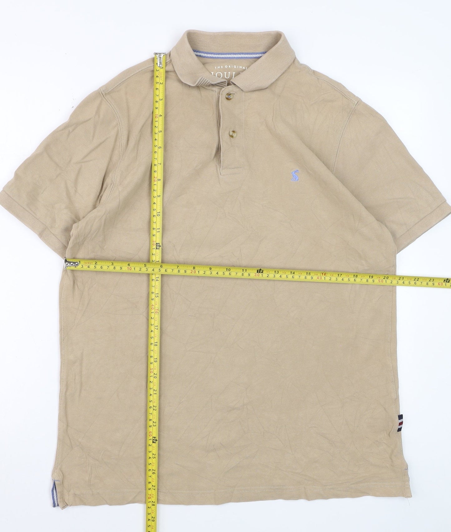 Joules Men's Beige Woody Polo Shirt Classic Fit Size L