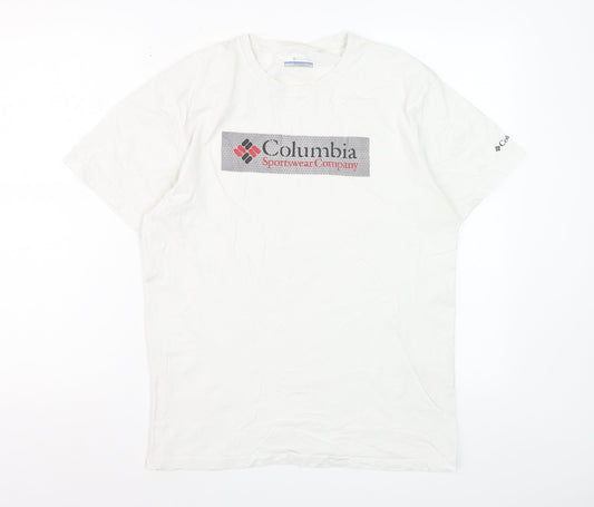 Columbia Sportswear Men's White Cotton Graphic T-Shirt Size S
