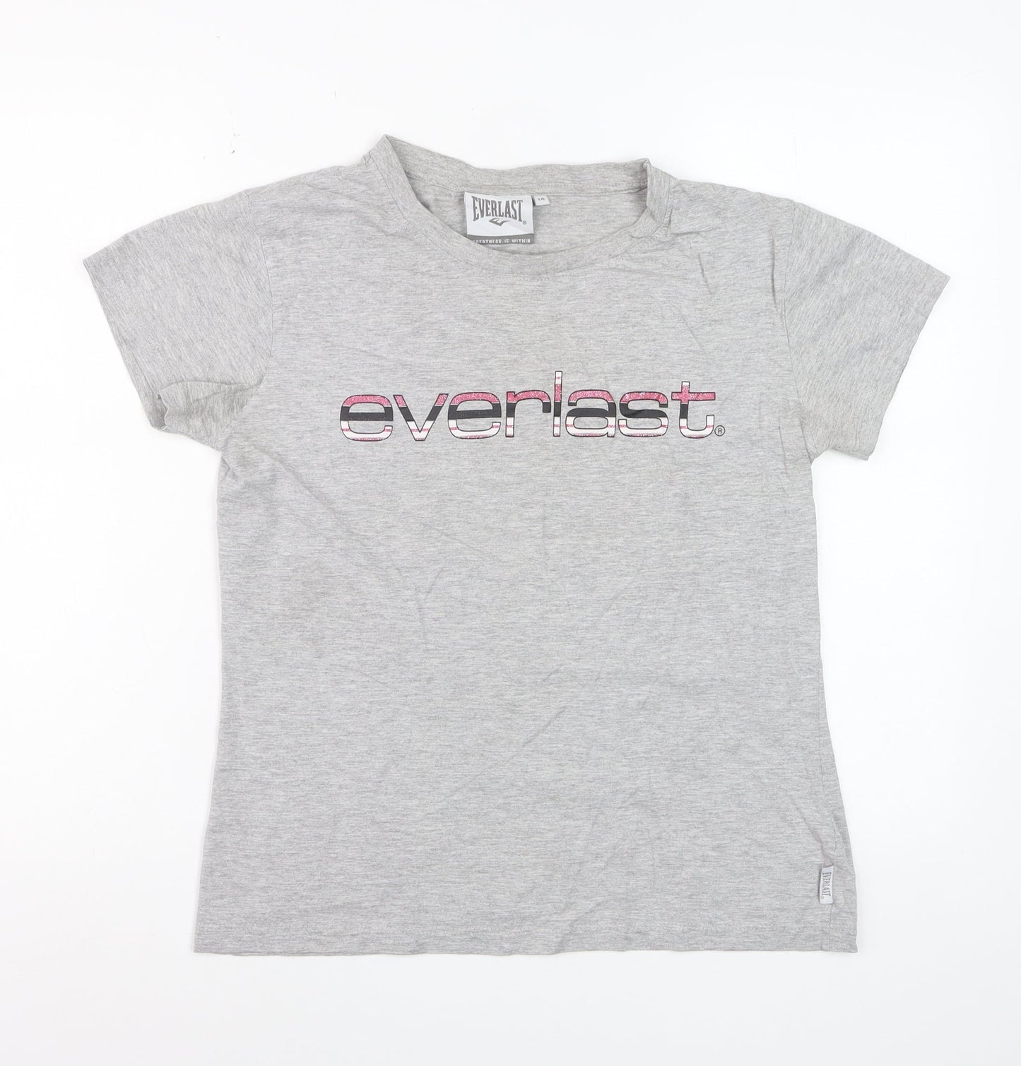 Everlast Womens Grey Short Sleeve Cotton T-Shirt Size 14