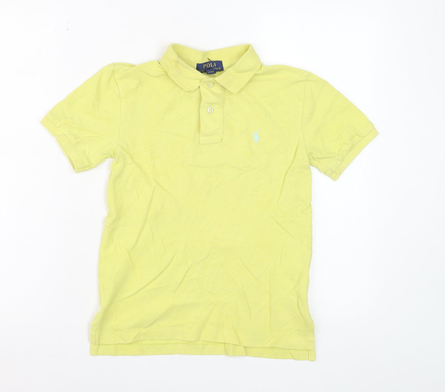 Ralph Lauren Boys Yellow Polo Shirt Size 8 Years Cotton Classic Fit