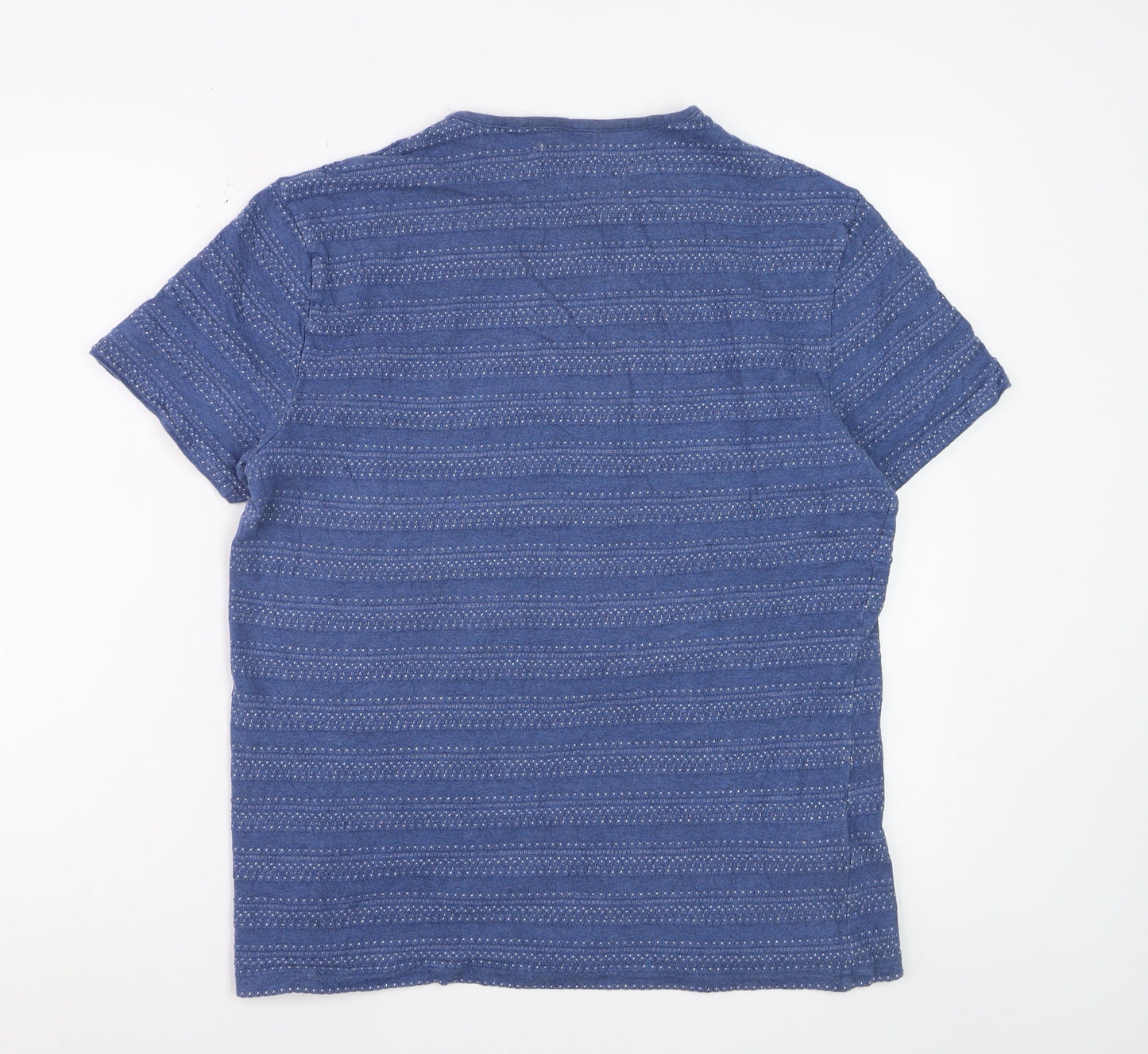 Original Penguin by Munsingwear Men's Blue Cotton Patterned T-Shirt L