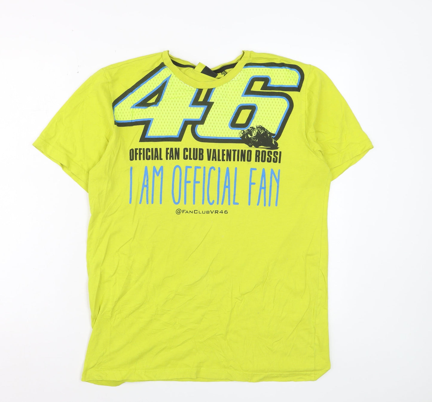 Valentino Rossi Official Fan Club Yellow Men's Medium T-Shirt 46 Graphic Print