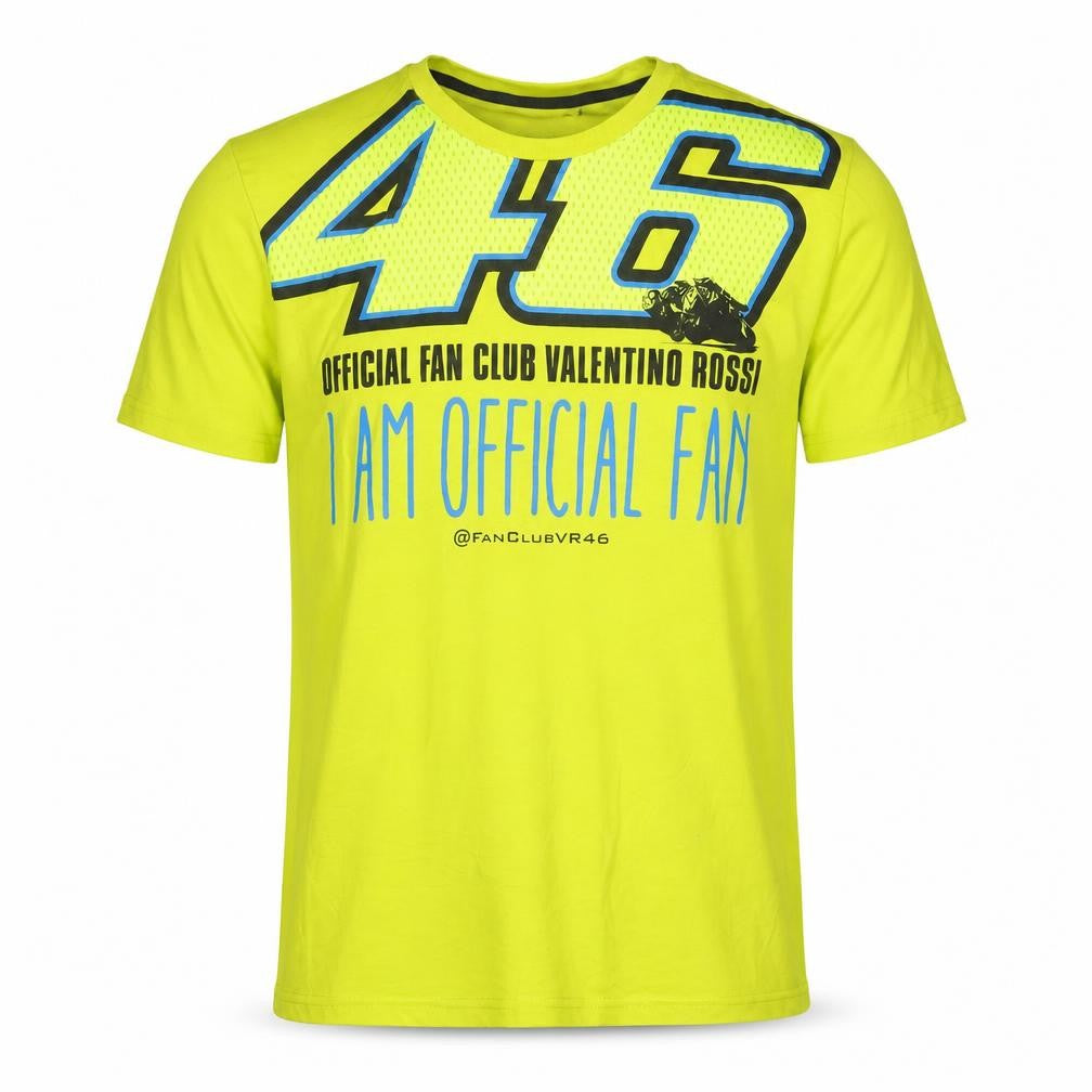 Valentino Rossi Official Fan Club Yellow Men's Medium T-Shirt 46 Graphic Print